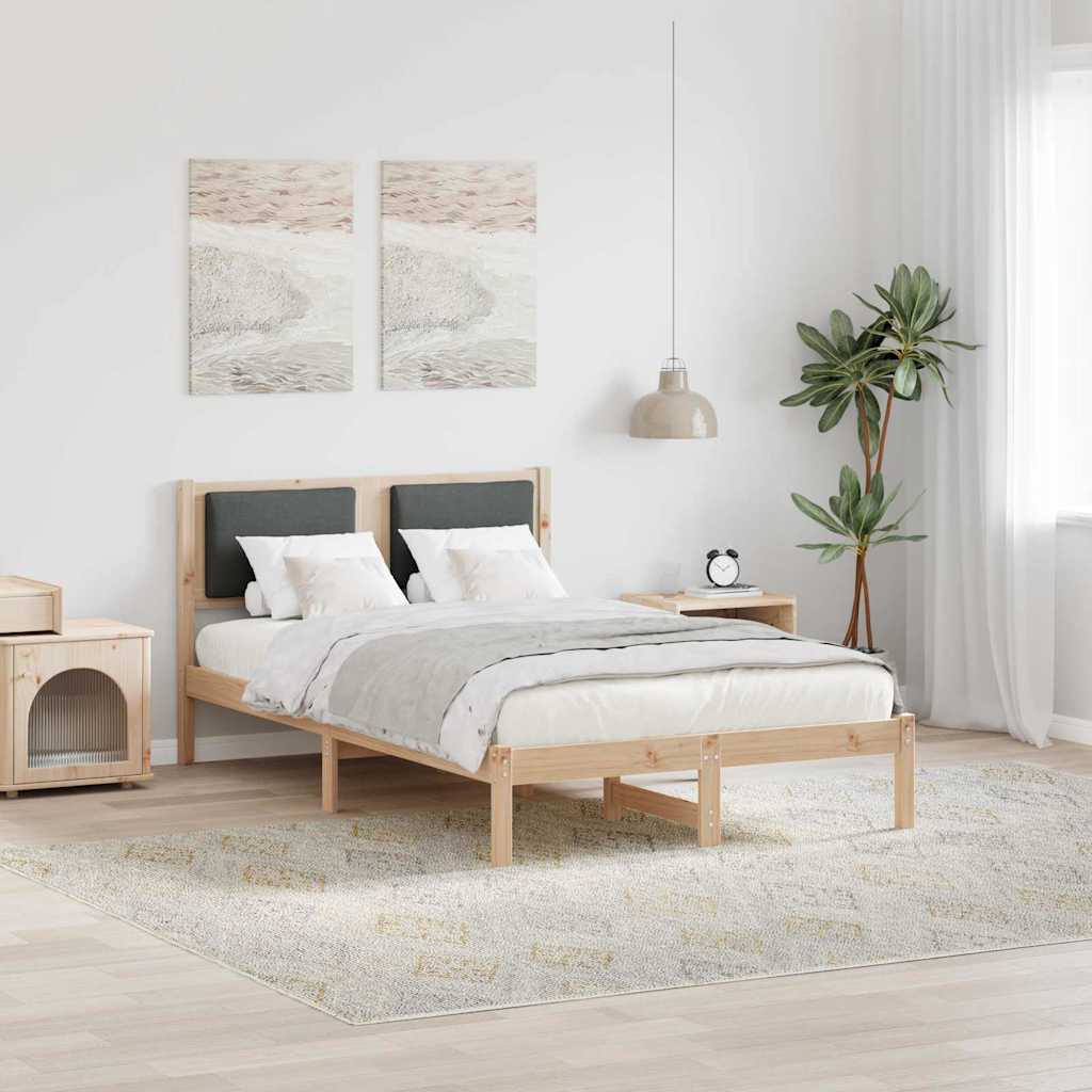 Bettrahmen Dunkelgrau 120 x 190 cm Massives Kiefernholz