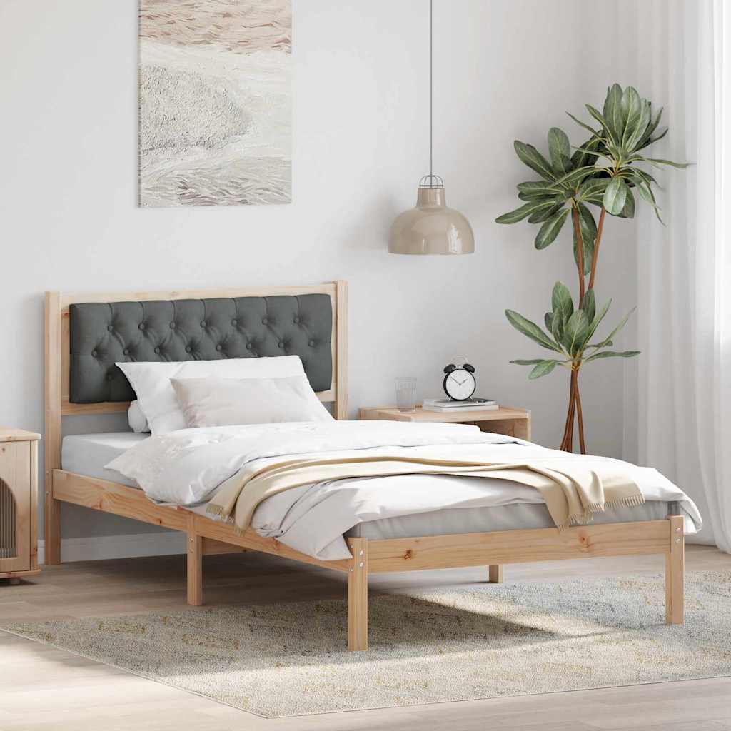 Bettrahmen Dunkelgrau 100 x 200 cm Massives Kiefernholz