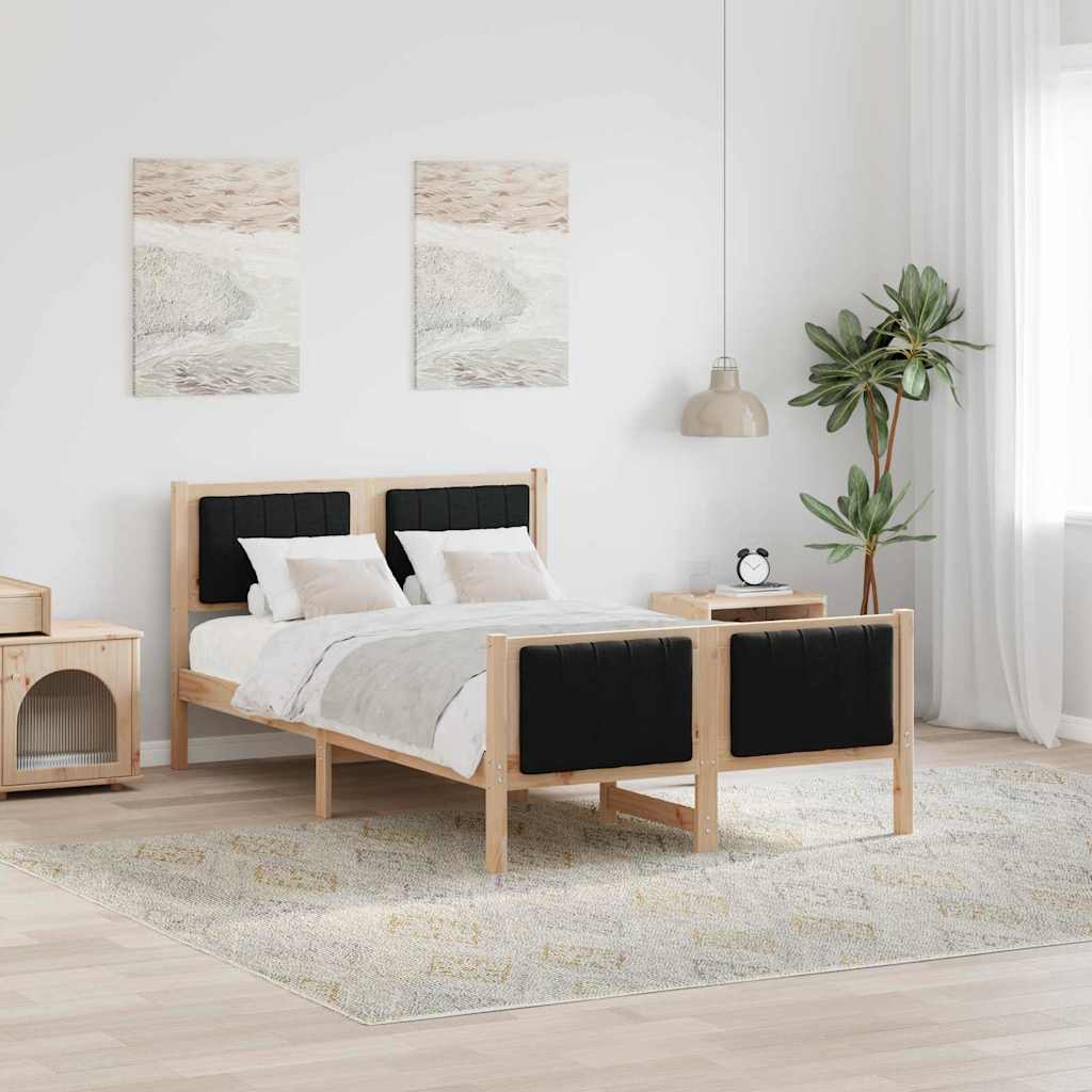 Bettgestell Braun und Schwarz 120 x 200 cm Massivholz Kiefer
