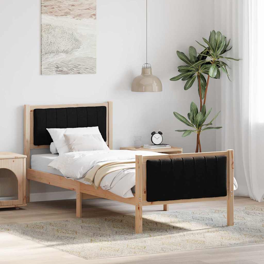 Bettgestell Braun und Schwarz 80 x 200 cm Massivholz Kiefer