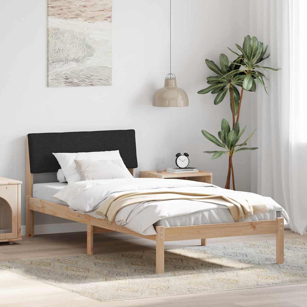 Bettgestell Braun und Schwarz 100 x 200 cm Massivholz Kiefer