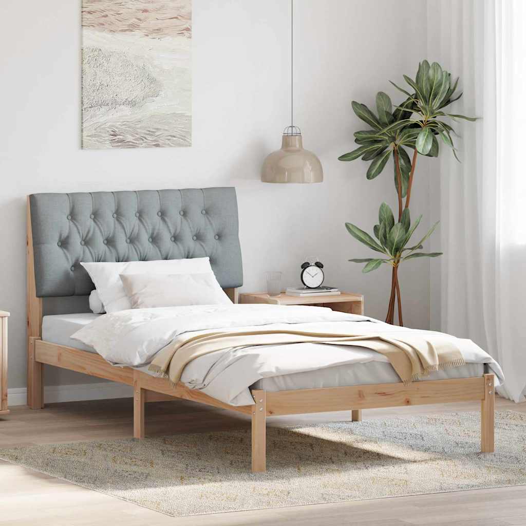 Bettgestell mit gepolstertem Kopfteil Braun 100 x 200 cm