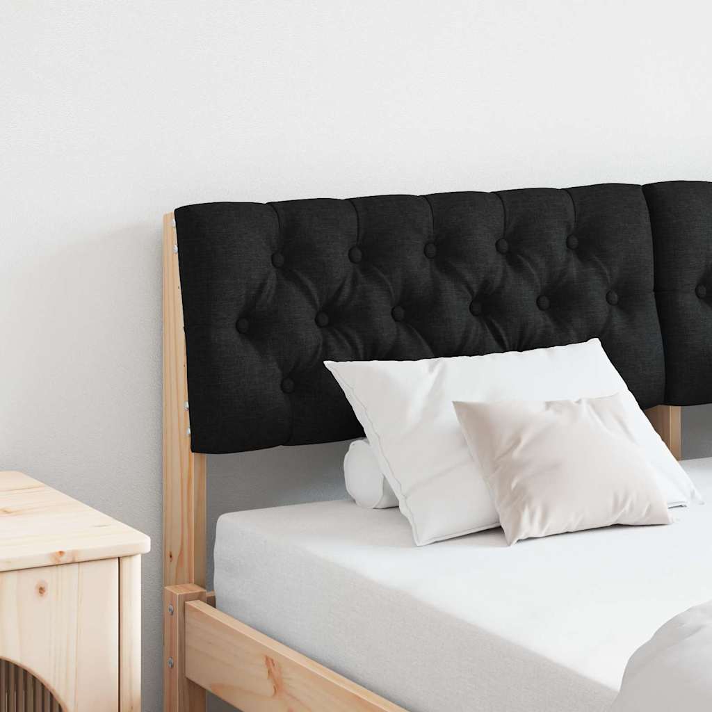 Gepolstertes Kopfteil Schwarz 135 cm Massives Kiefernholz
