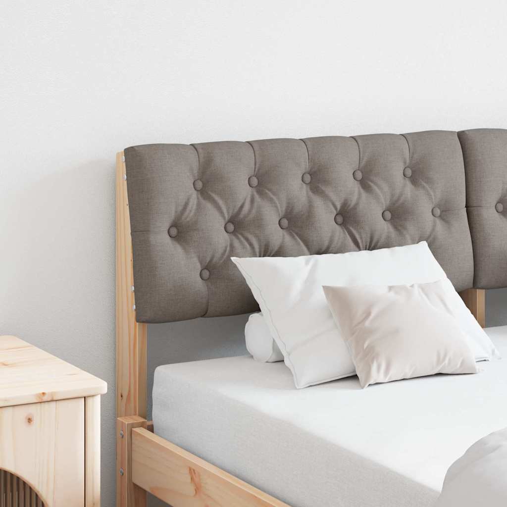 Gepolstertes Kopfteil Taupe 135 cm Massives Kiefernholz