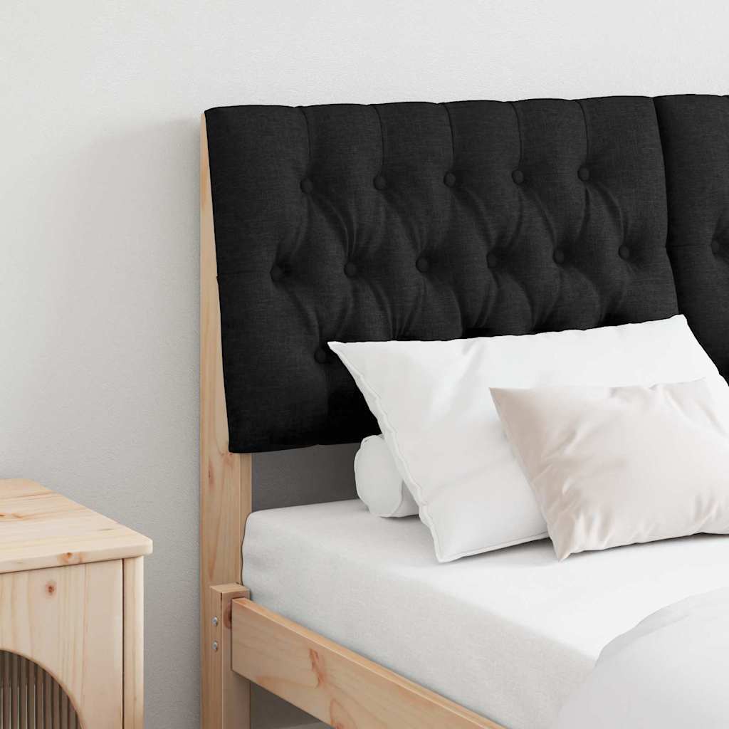 Gepolstertes Kopfteil Schwarz 150 cm Massives Kiefernholz