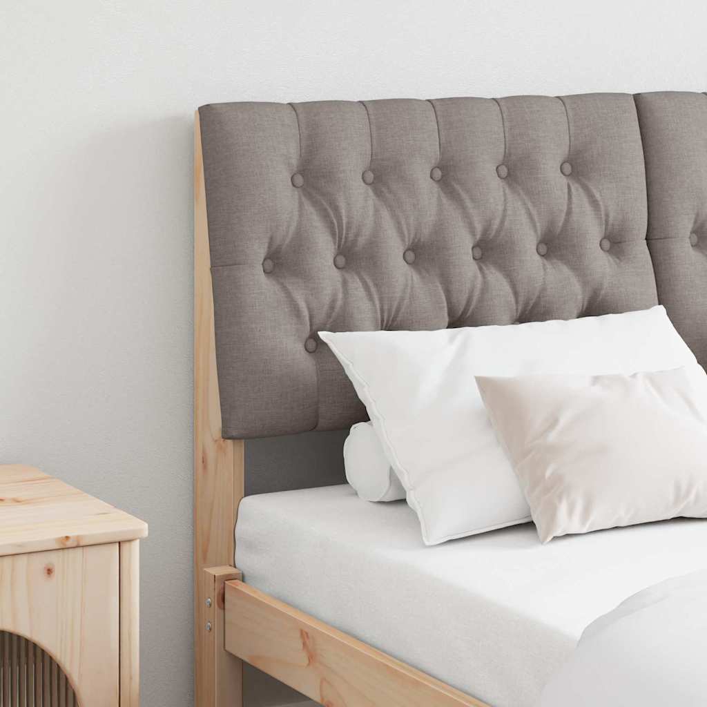 Gepolstertes Kopfteil Taupe 135 cm Massives Kiefernholz