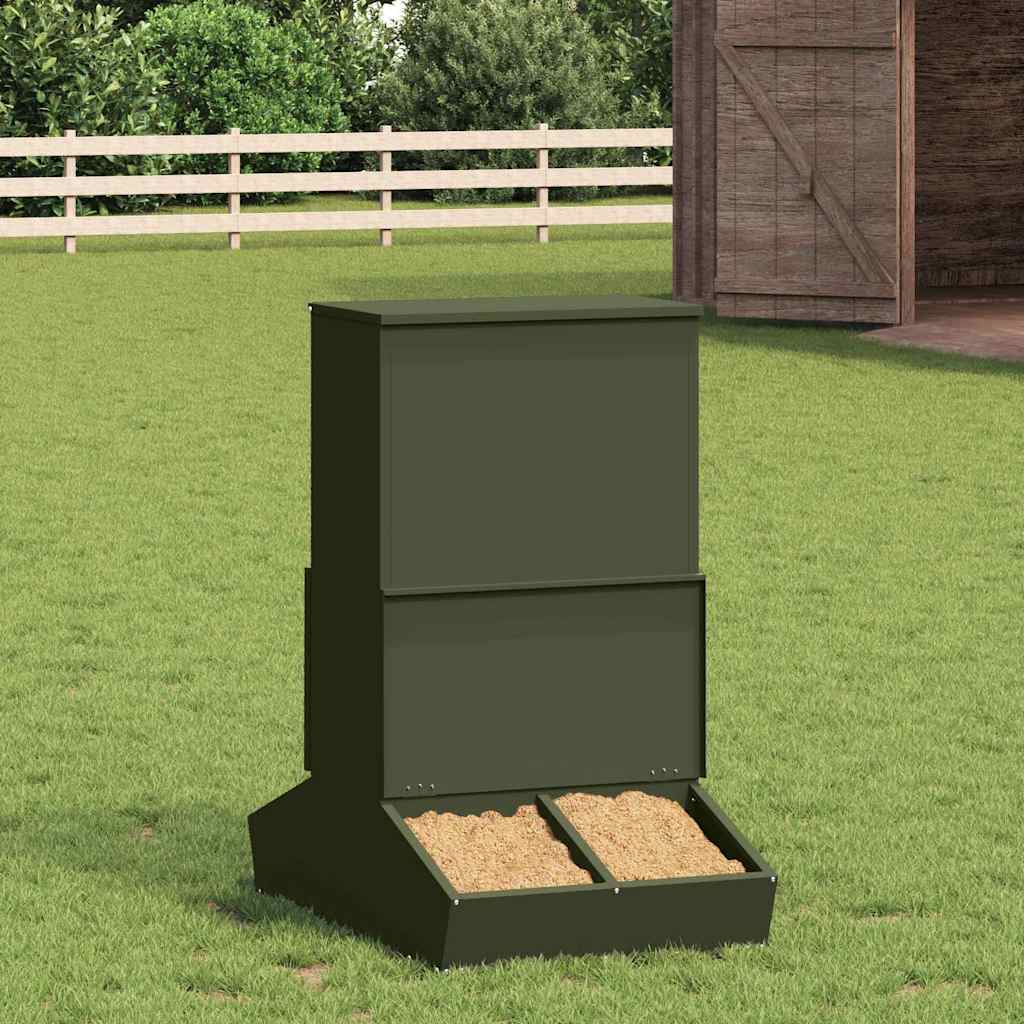 Schweinfutterspender Olivgrün 82 x 51 x 91,5 cm 20 kg