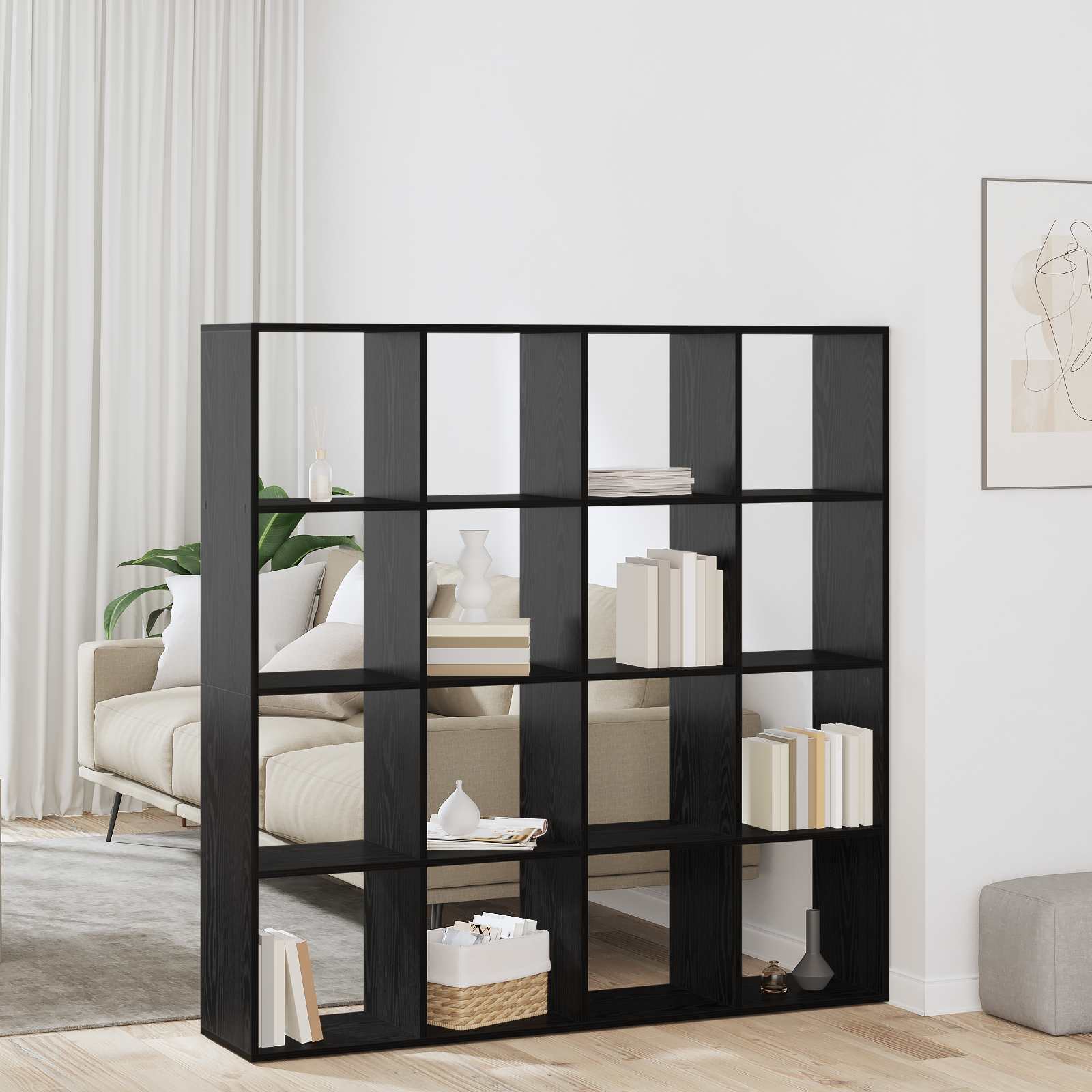 Bücherregal 16 Ebenen 137,5 x 29 x 137,5 cm Holzwerkstoff