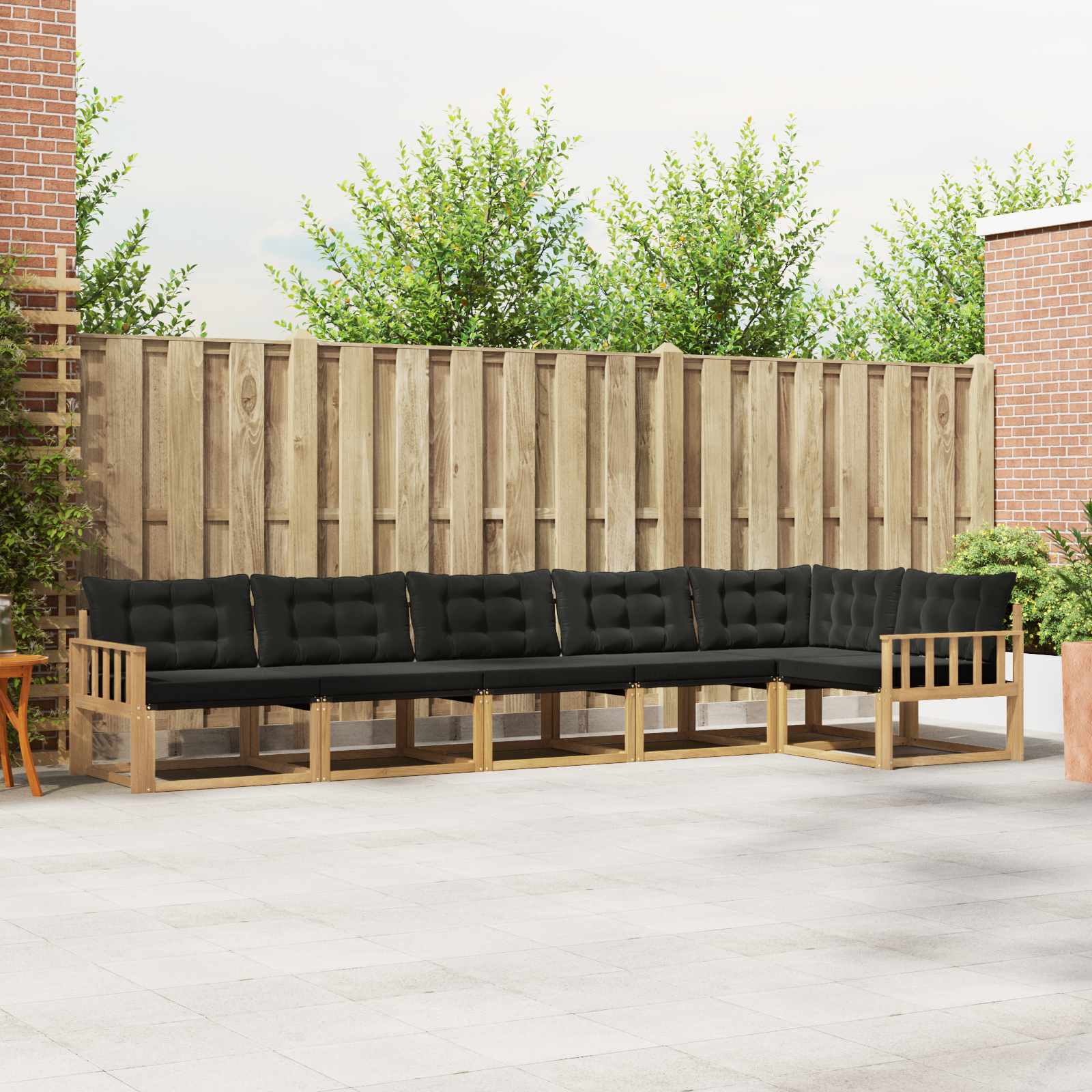 Outdoor-Sofagarnitur 6 stk. Weiß und Schwarz