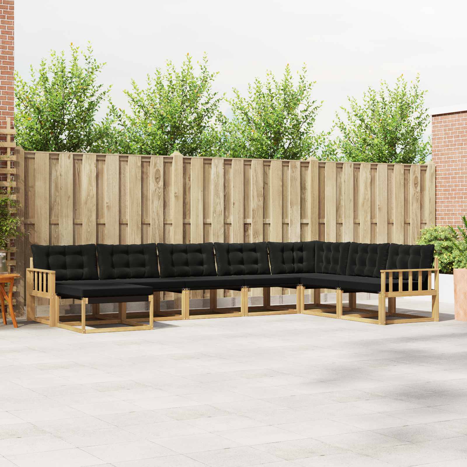 Outdoor-Sofagarnitur 8 stk. Weiß und Schwarz Massivholz Akazie