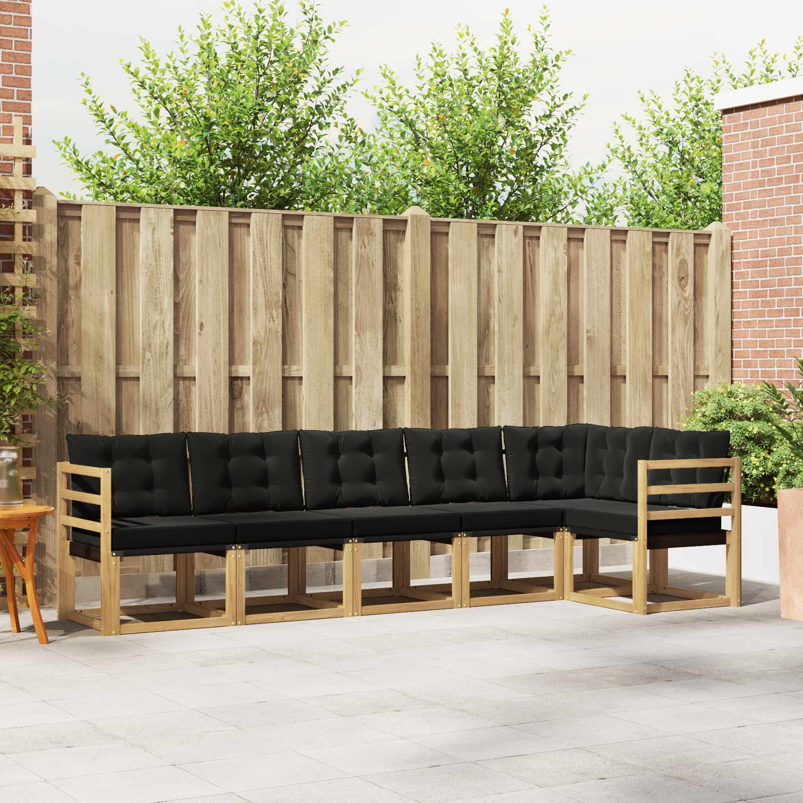 Outdoor-Sofagarnitur 6 stk. Weiß und Schwarz