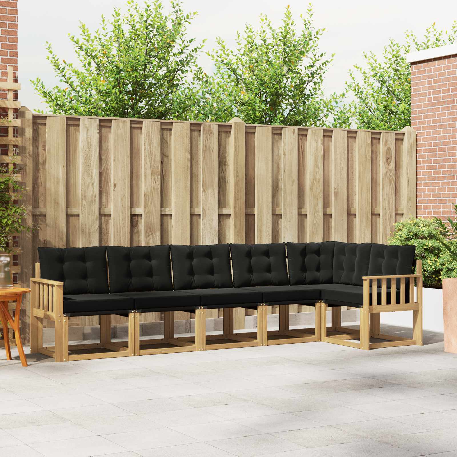 Outdoor-Sofagarnitur 6 stk. Weiß und Schwarz