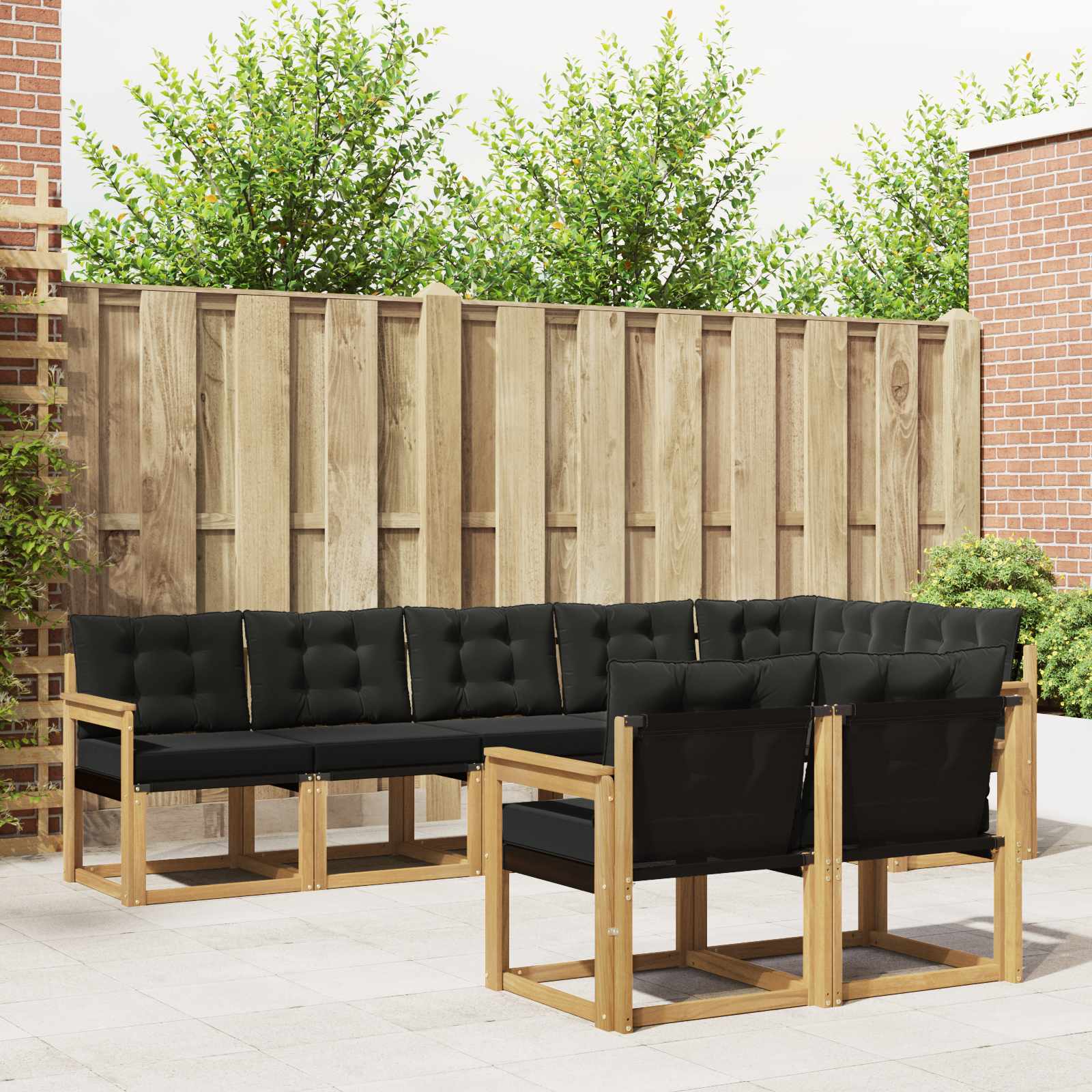 Outdoor-Sofagarnitur 8 stk. Weiß und Schwarz