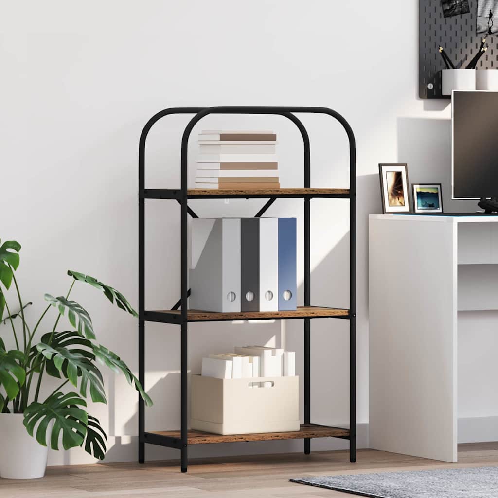 Bücherregal 3 Ebenen 60 x 30 x 109 cm Holzwerkstoff Altholz