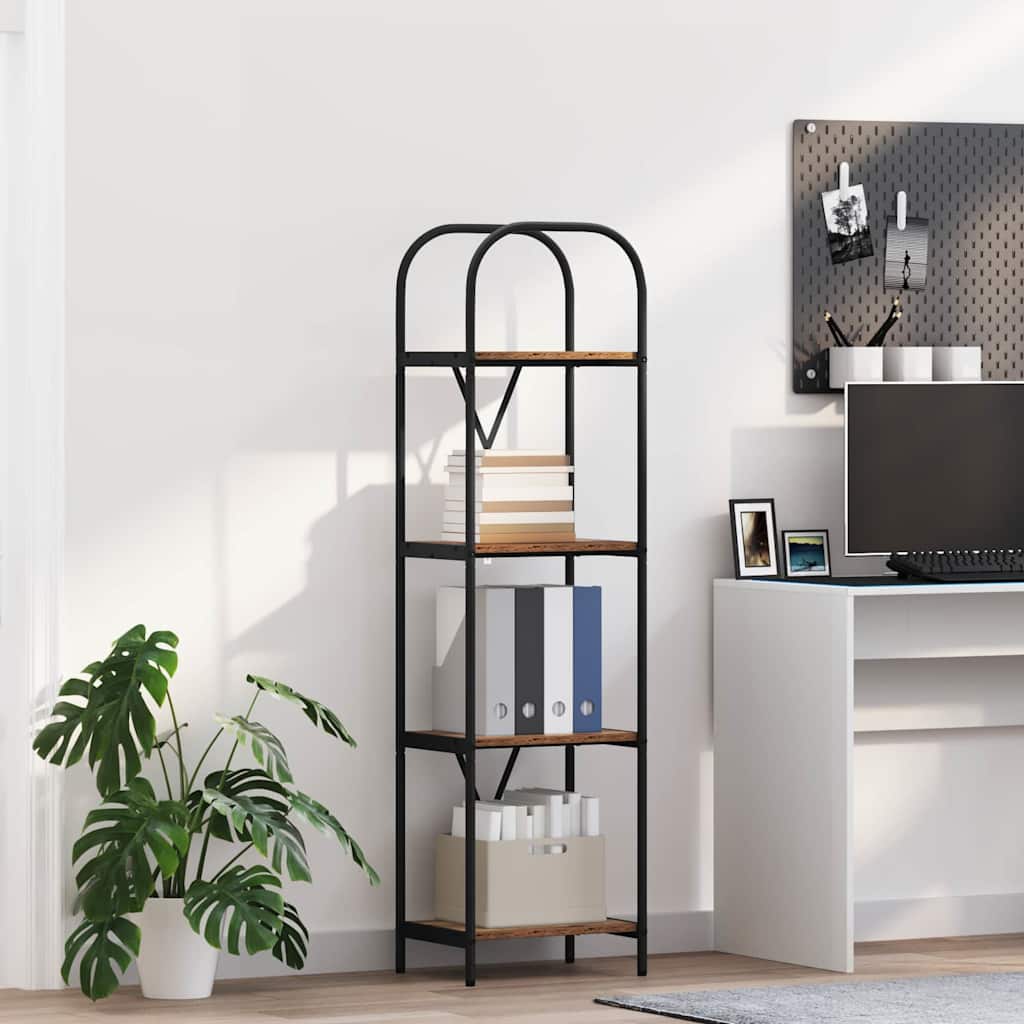 Bücherregal 4 Ebenen 40 x 30 x 146 cm Holzwerkstoff Altholz