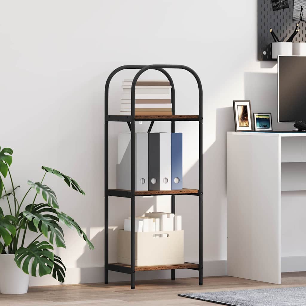 Bücherregal 3 Ebenen 40 x 30 x 109 cm Holzwerkstoff Altholz