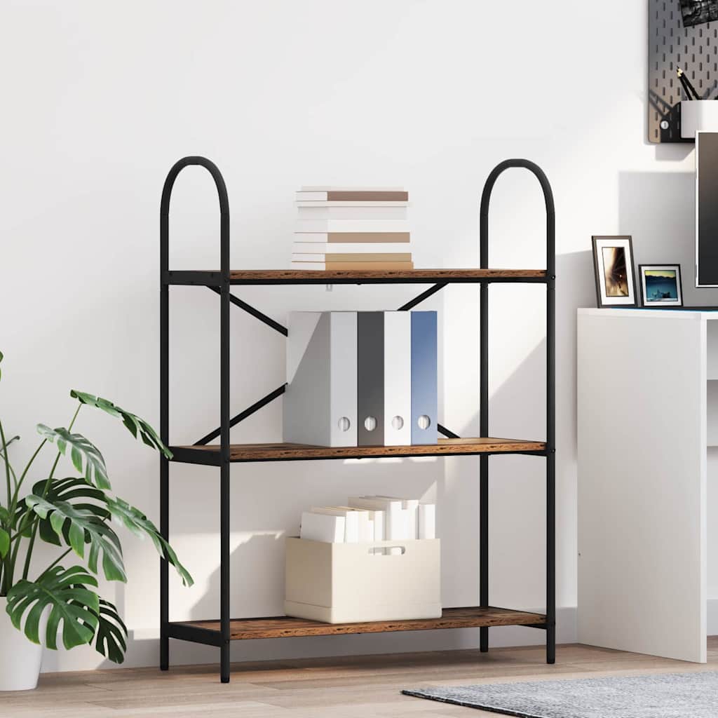 Bücherregal 3 Ebenen 80 x 30 x 109 cm Holzwerkstoff Altholz
