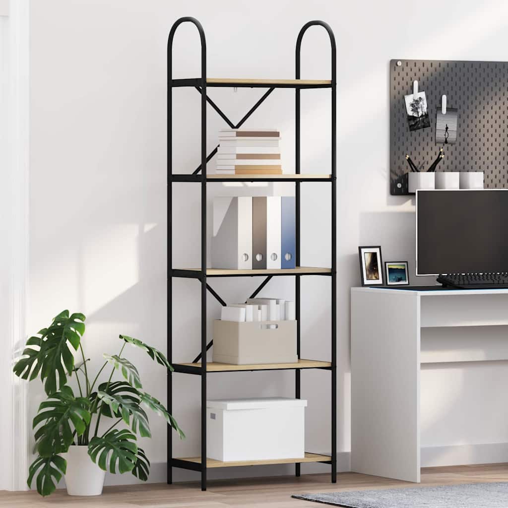 Bücherregal 5 Ebenen 60 x 30 x 183 cm Holzwerkstoff