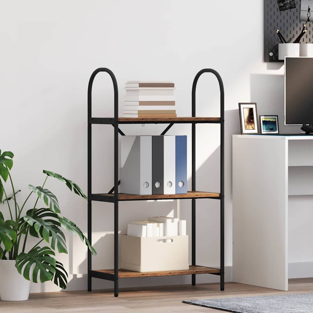 Bücherregal 3 Ebenen 60 x 30 x 109 cm Holzwerkstoff Altholz