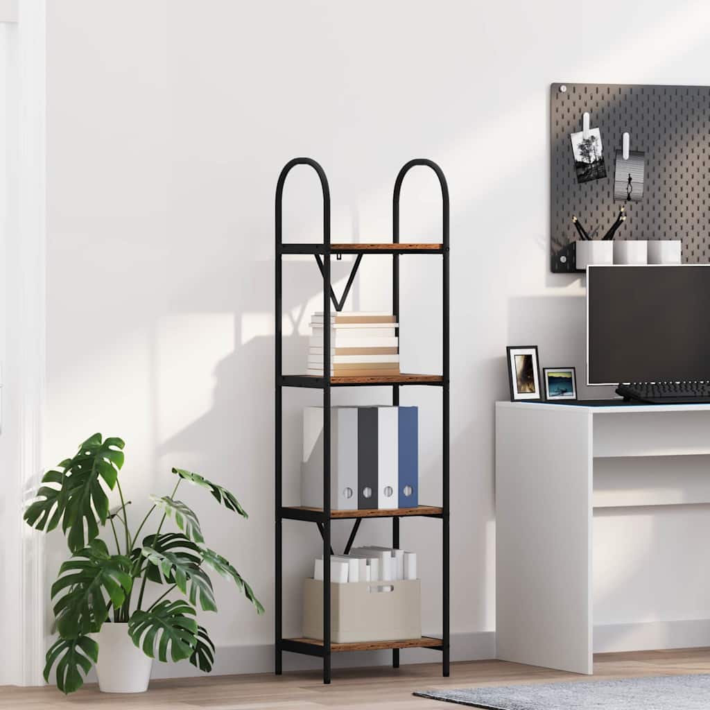 Bücherregal 4 Ebenen 40 x 30 x 146 cm Holzwerkstoff Altholz