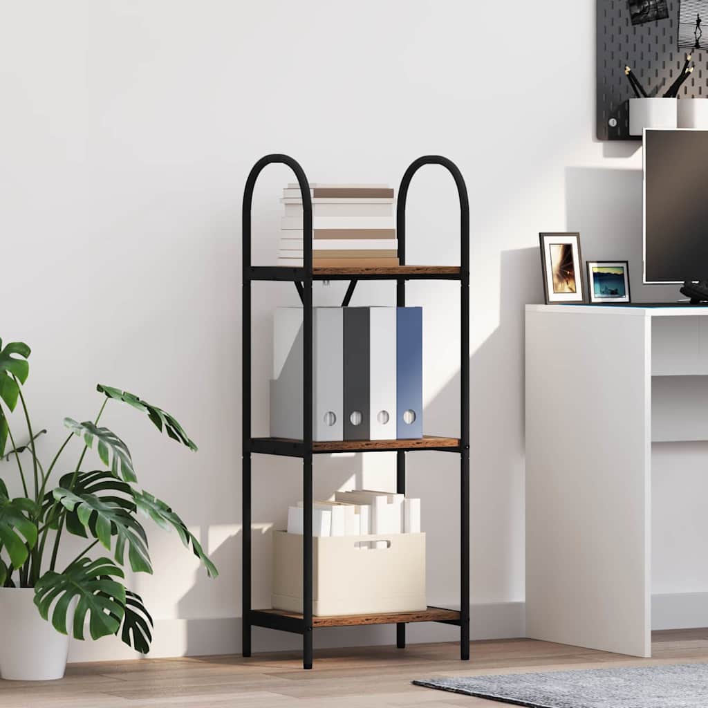 Bücherregal 3 Ebenen 40 x 30 x 109 cm Holzwerkstoff Altholz