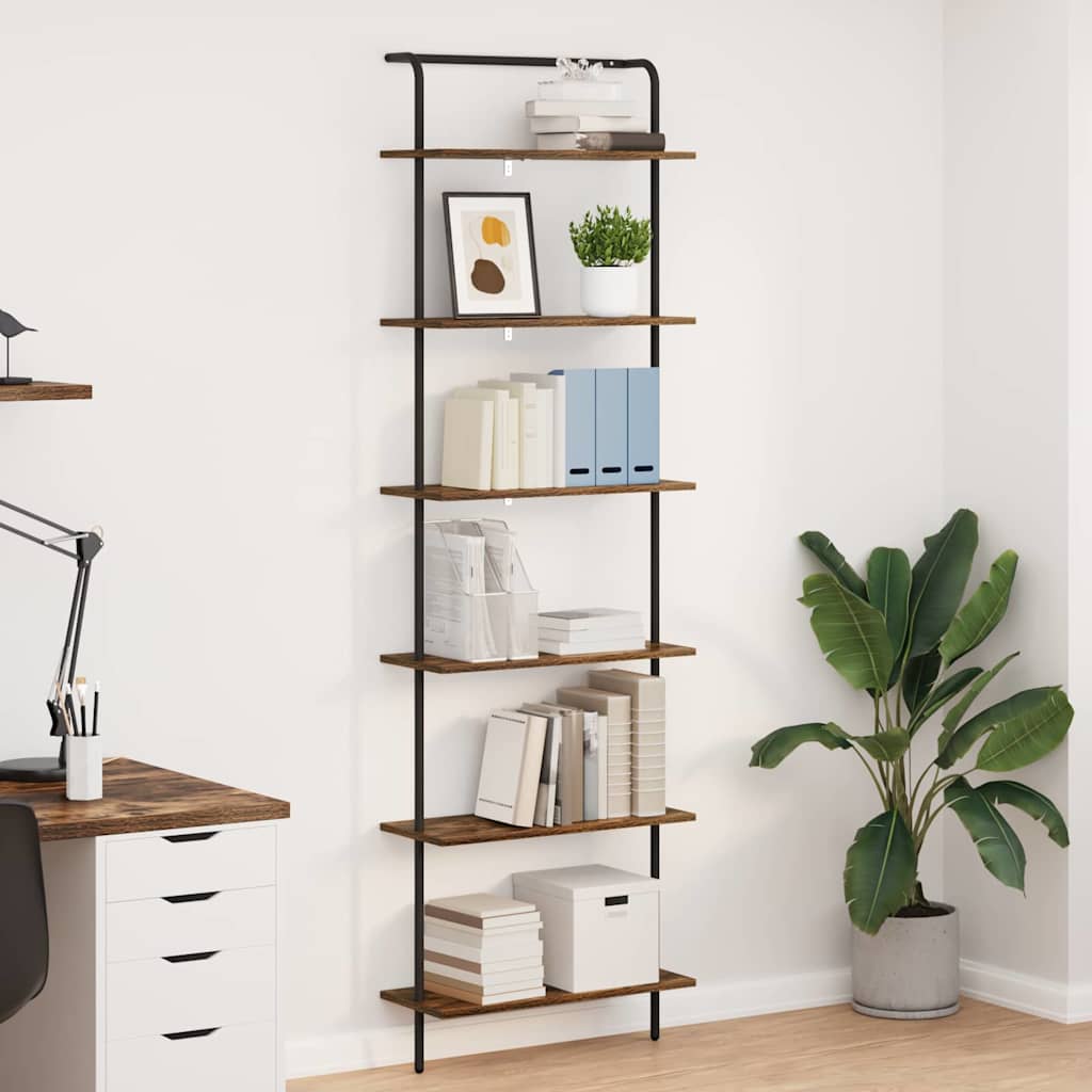 Bücherregal 6 Ebenen 60 x 24 x 203 cm Holzwerkstoff