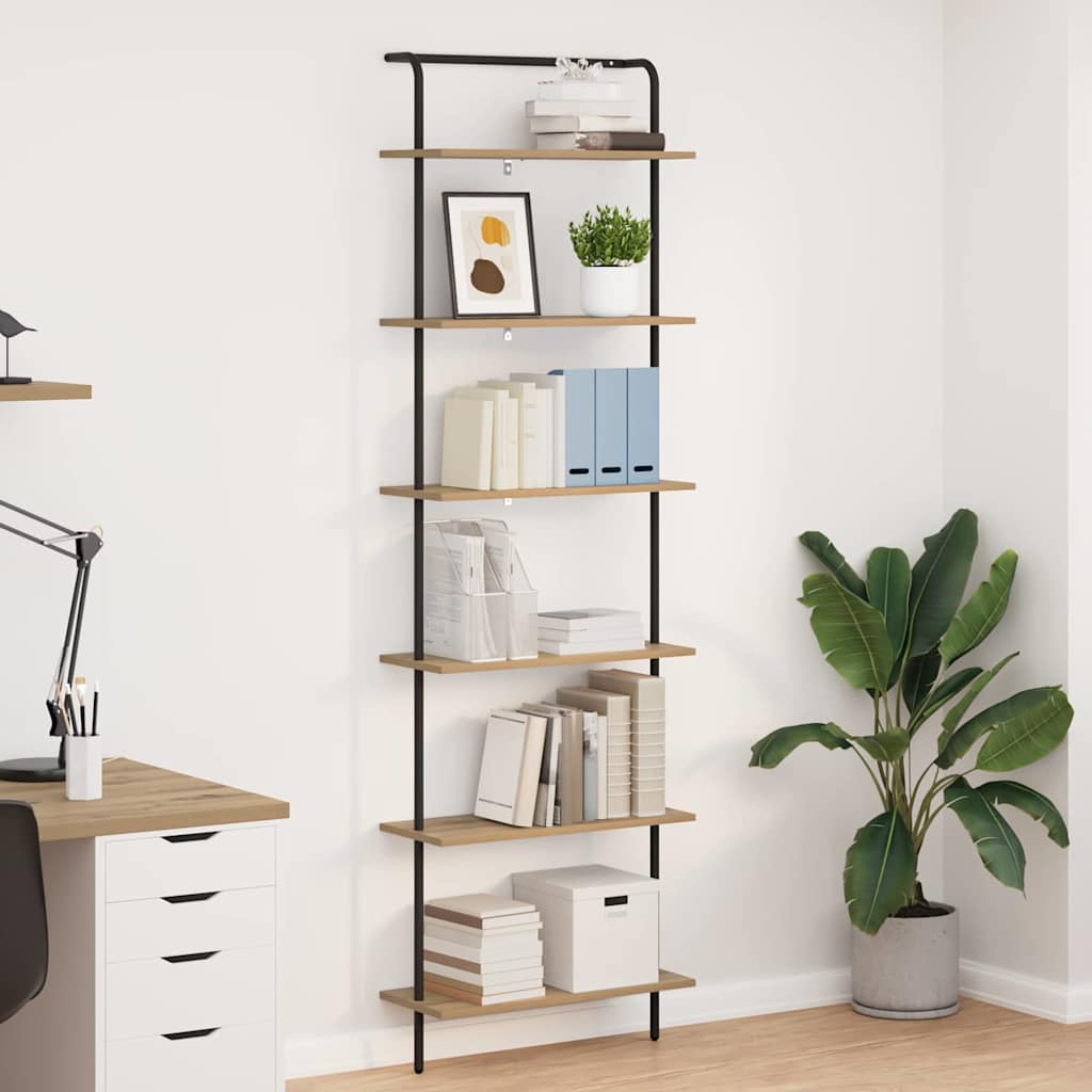 Bücherregal 6 Ebenen 60 x 24 x 203 cm Holzwerkstoff
