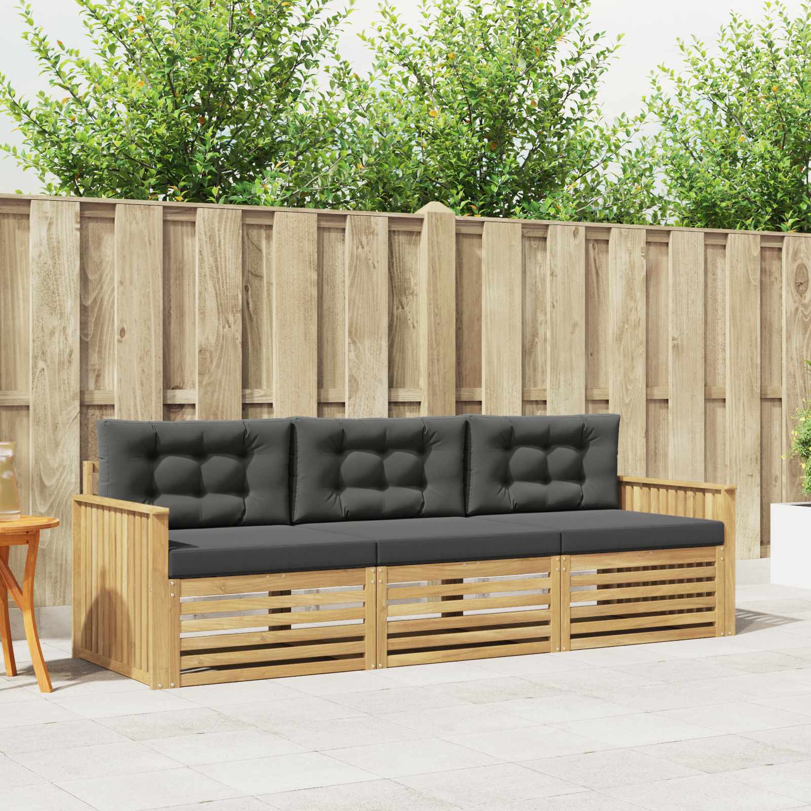 Outdoor-Sofagarnitur 3 Stk. Weiß und Anthrazit