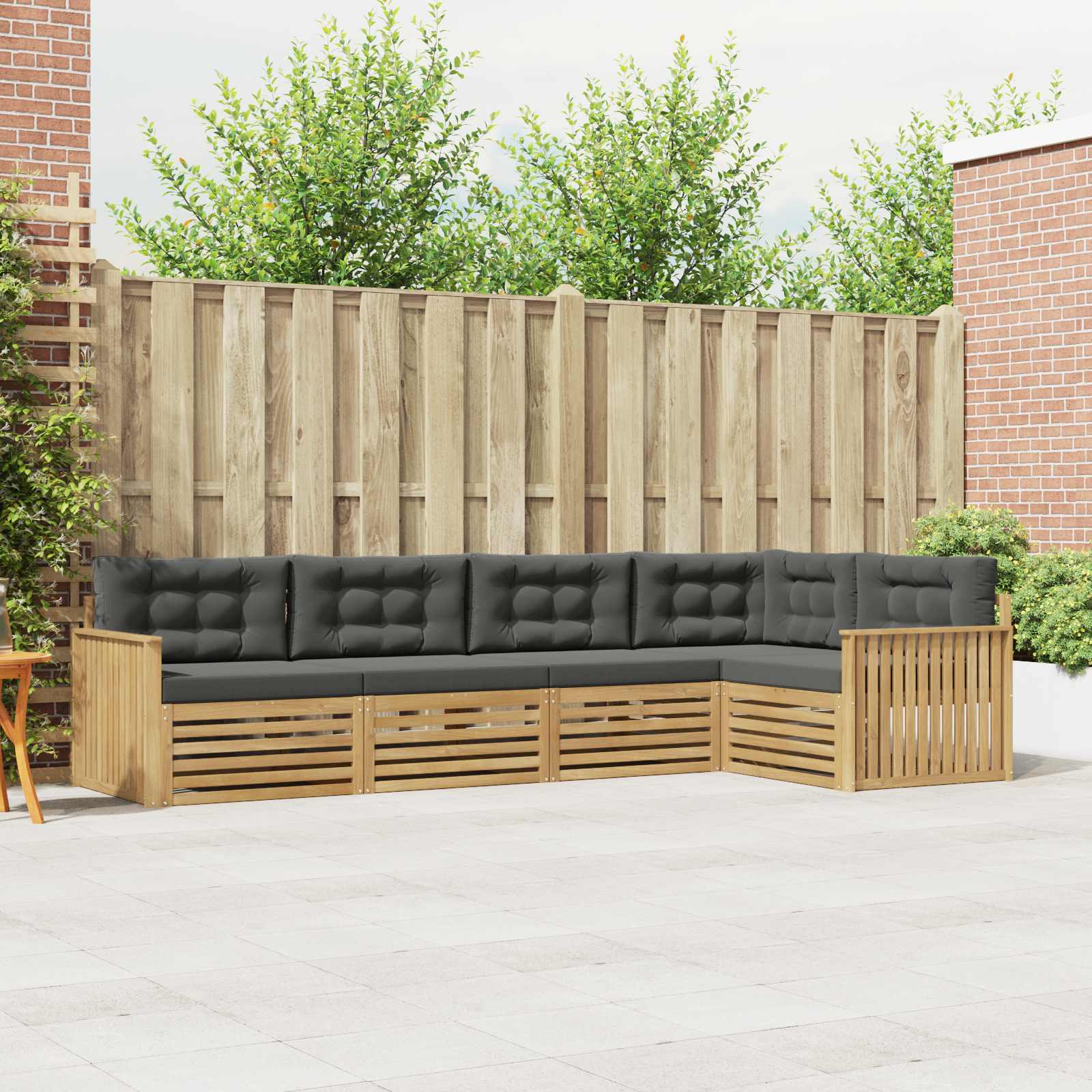 Outdoor-Sofagarnitur 5 Stk. Weiß und Anthrazit Polyester