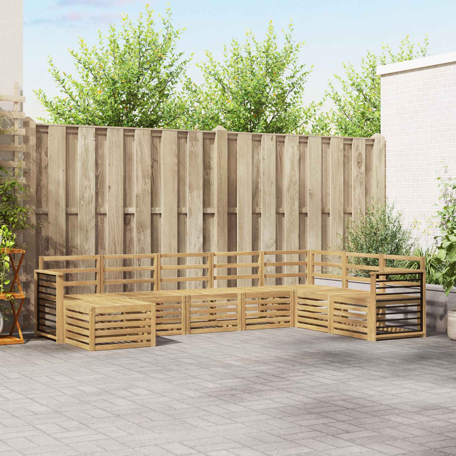 Outdoor-Sofagarnitur 8 stk. Weiß Massivholz Akazie