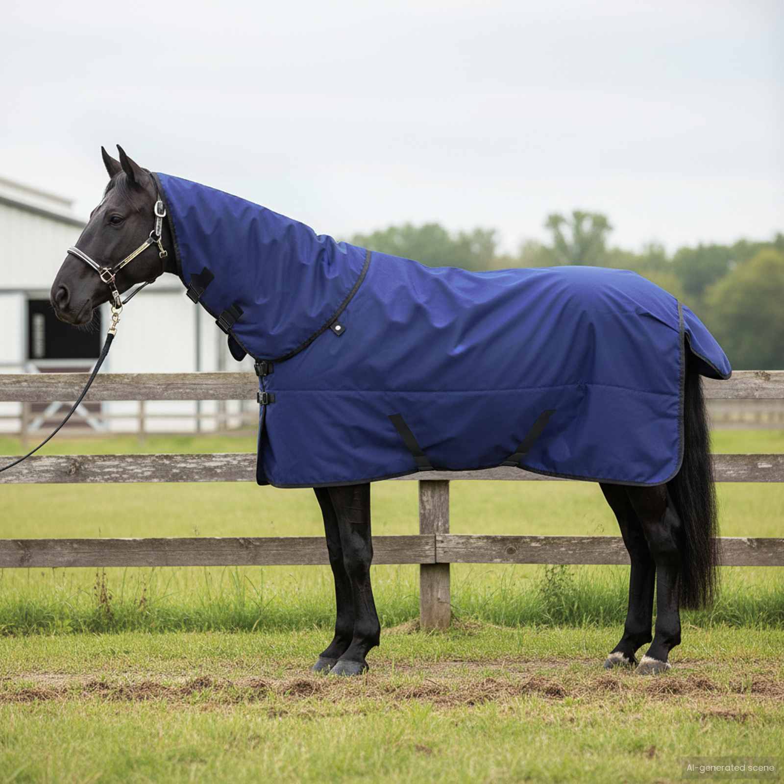 Pferdedecke Vollnavy Blau 115 cm Polyester