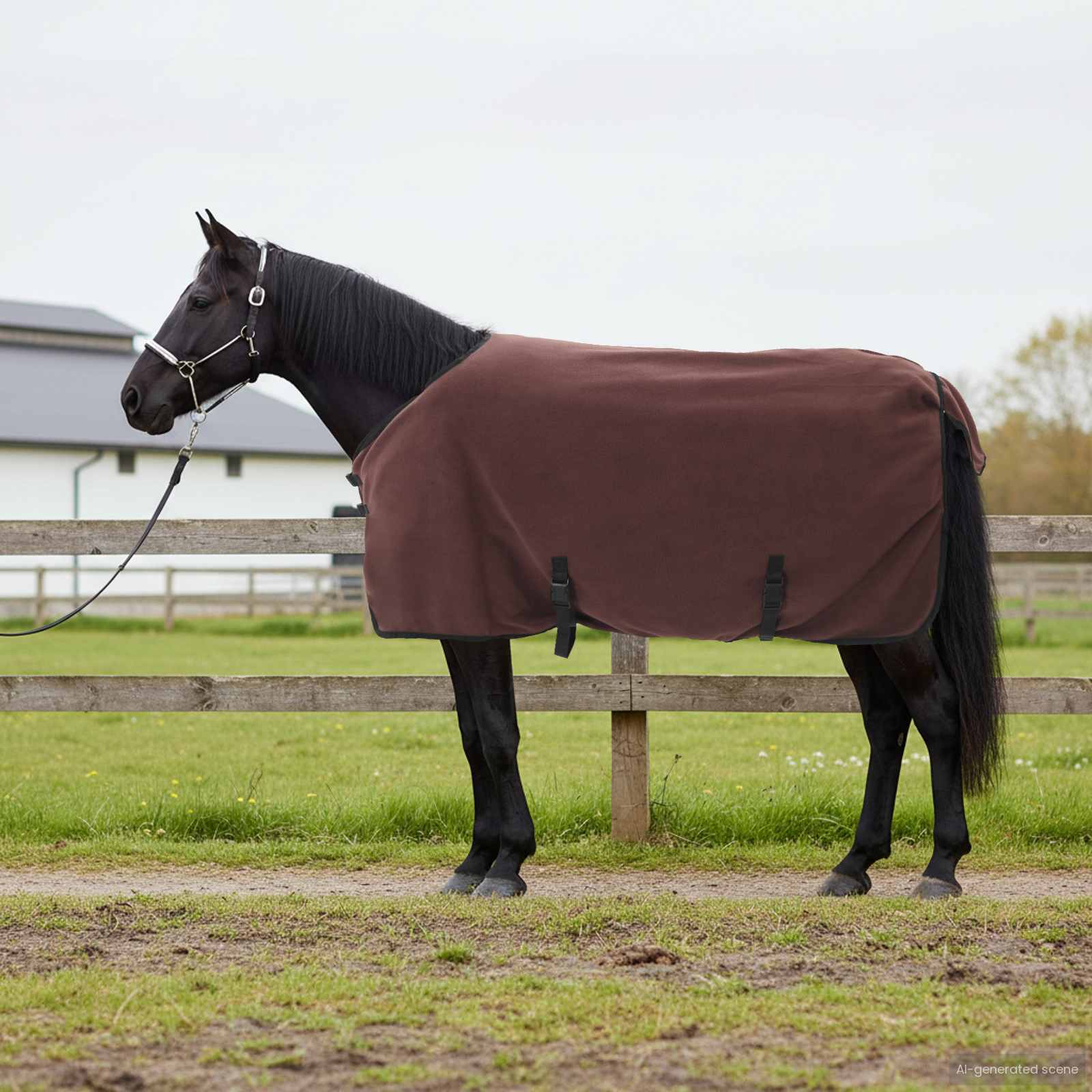 Pferdedecke Volles Dunkelbraun 75 cm Polyester-Fleece