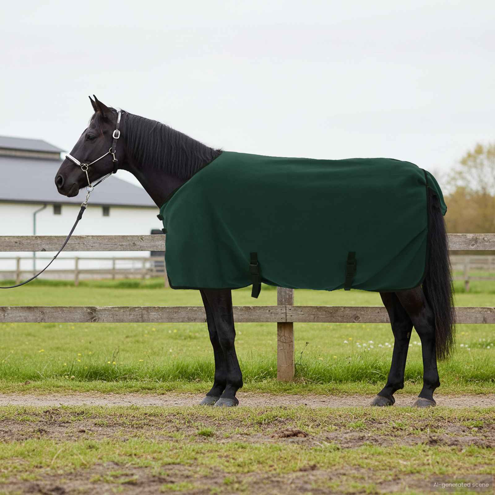 Pferdedecke Dunkelgrün 95 cm Polyester-Fleece