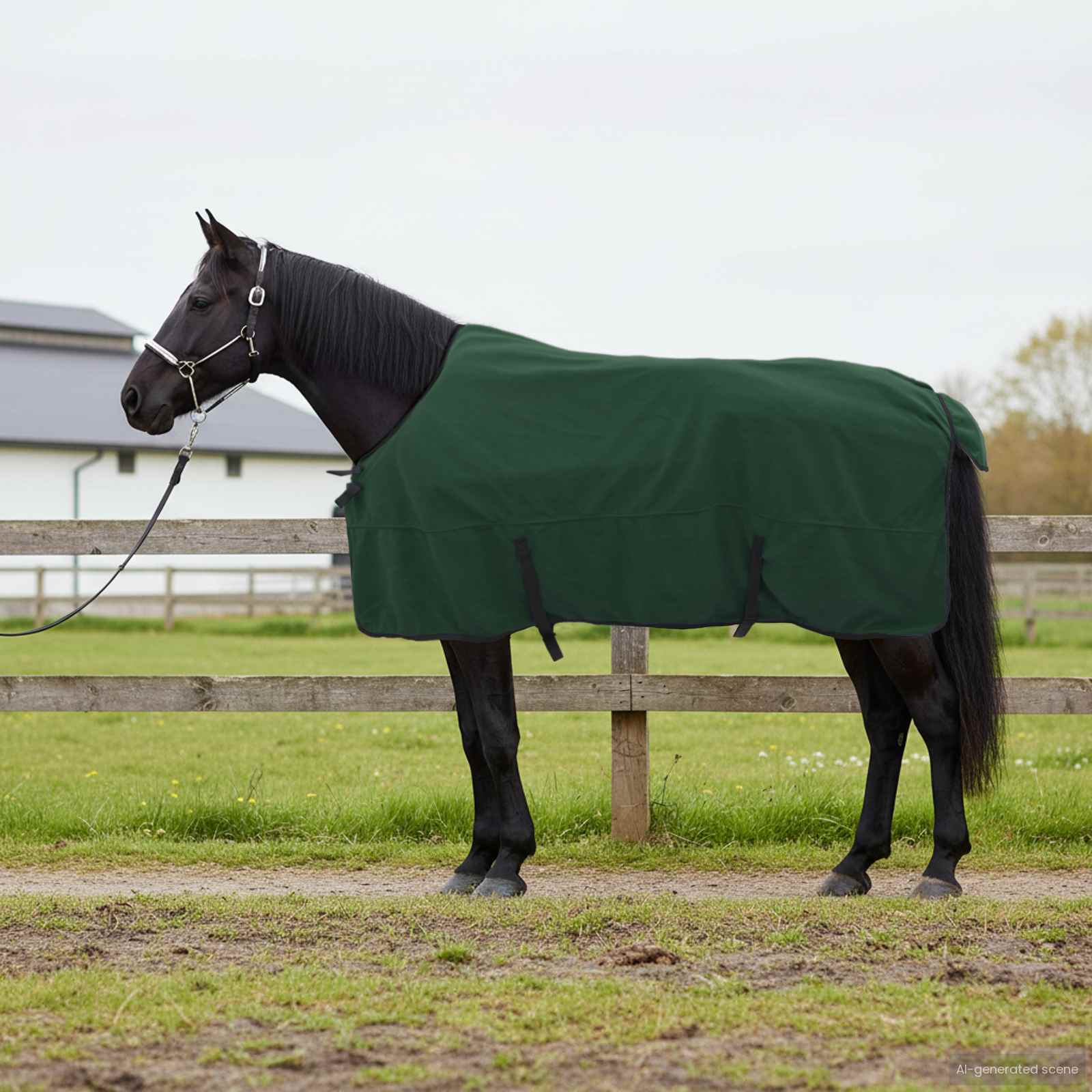 Pferdedecke Dunkelgrün 125 cm Polyester-Fleece