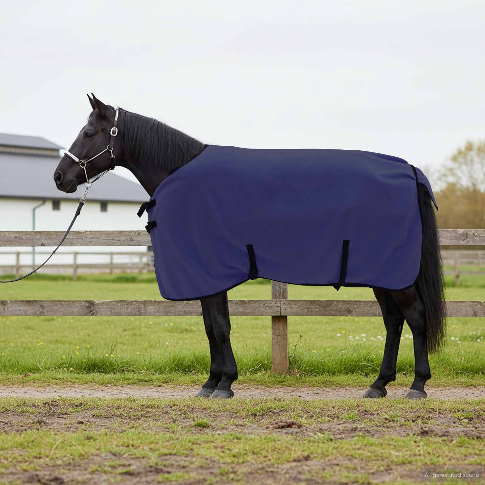 Pferdedecke Marineblau 115 cm Polyester-Fleece