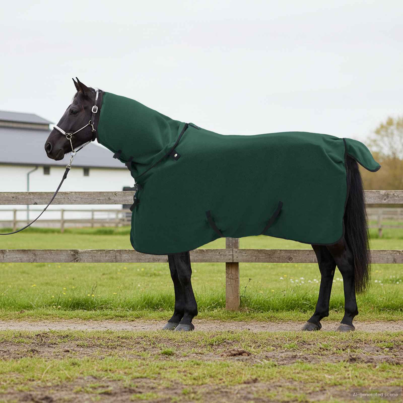 Pferdedecke Dunkelgrün 115 cm Polyester-Fleece