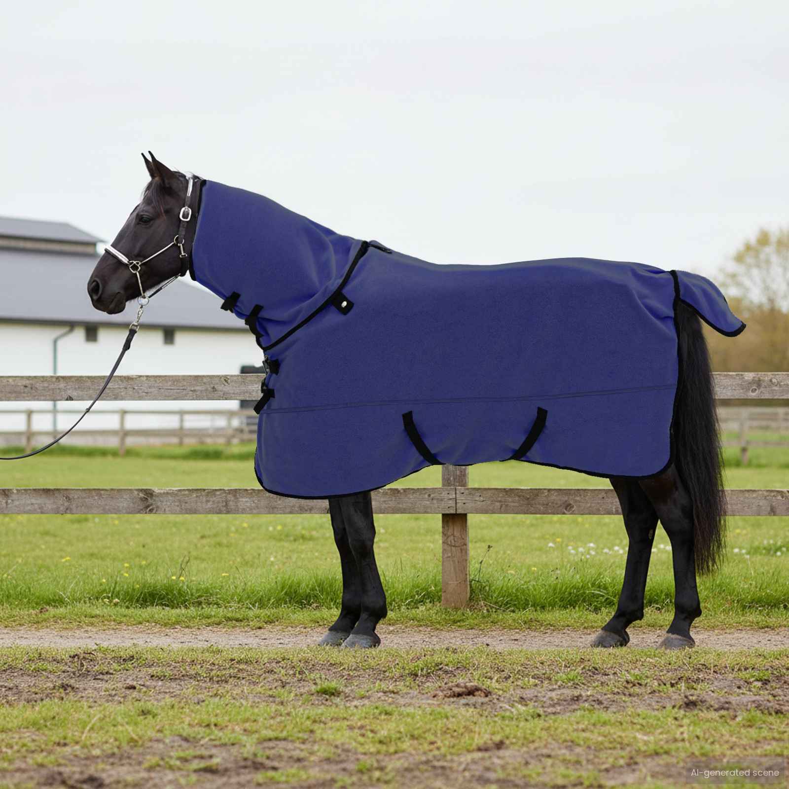 Pferdedecke Marineblau 165 cm Polyester-Fleece