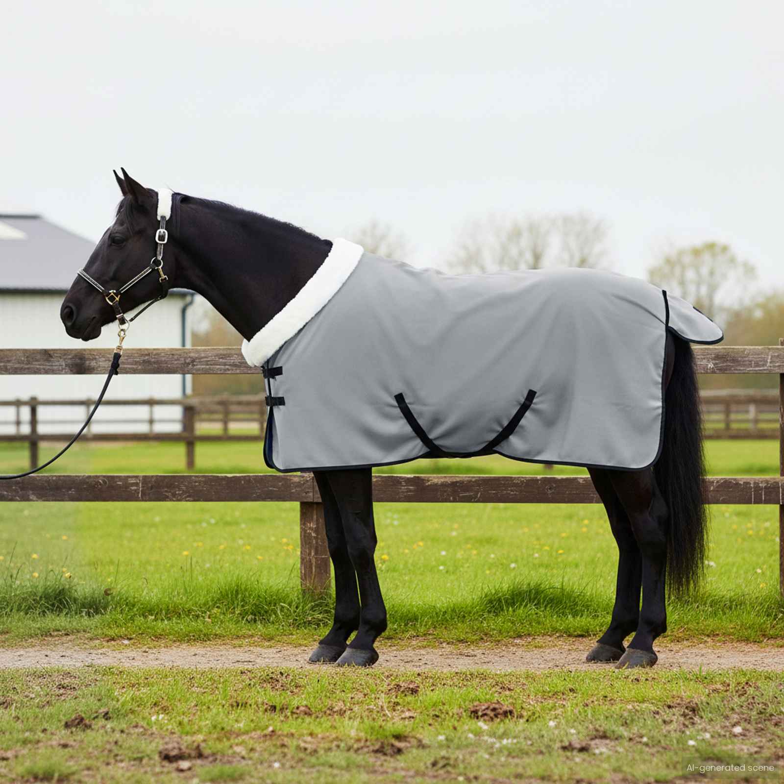 Pferdedecke Vollständiges Hellgrau 105 cm Polarfleece