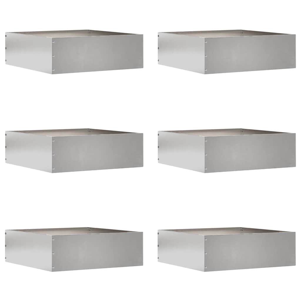 Rasenkante 6 stk. 40 x 40 x 13 cm Edelstahl Silber