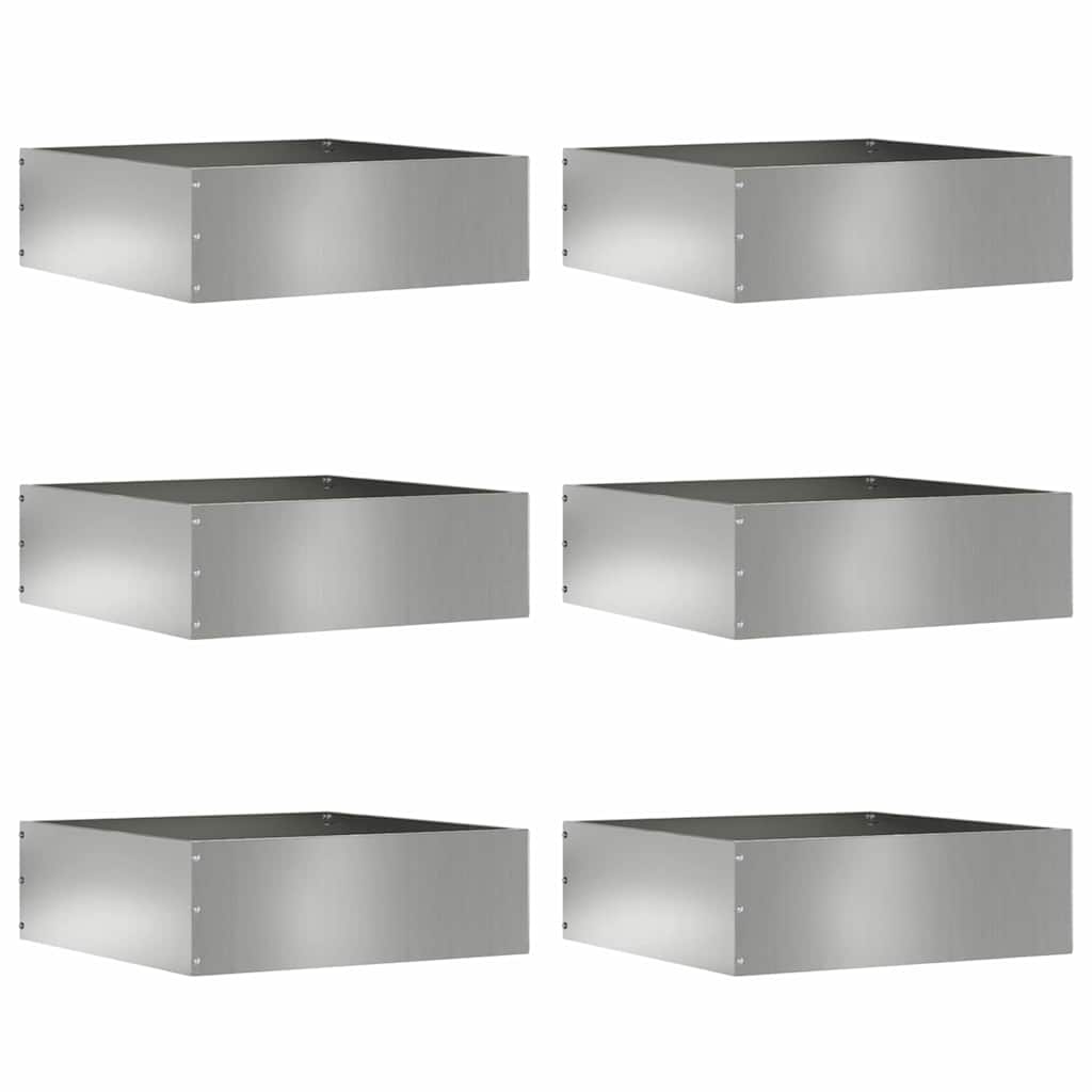Rasenkante 6 stk. 40 x 40 x 13 cm Verzinkter Stahl Silber