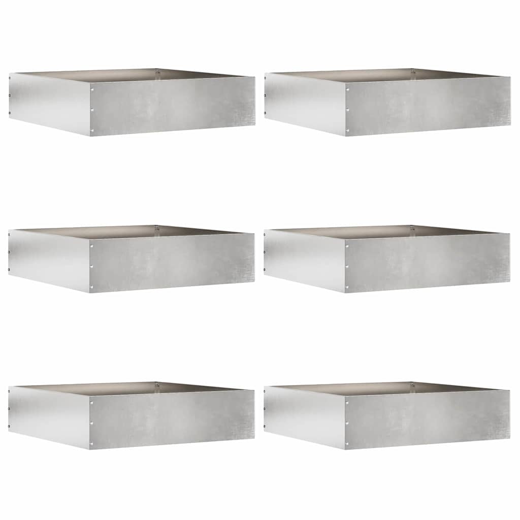 Rasenkante 6 stk. 50 x 50 x 13 cm Edelstahl Silber