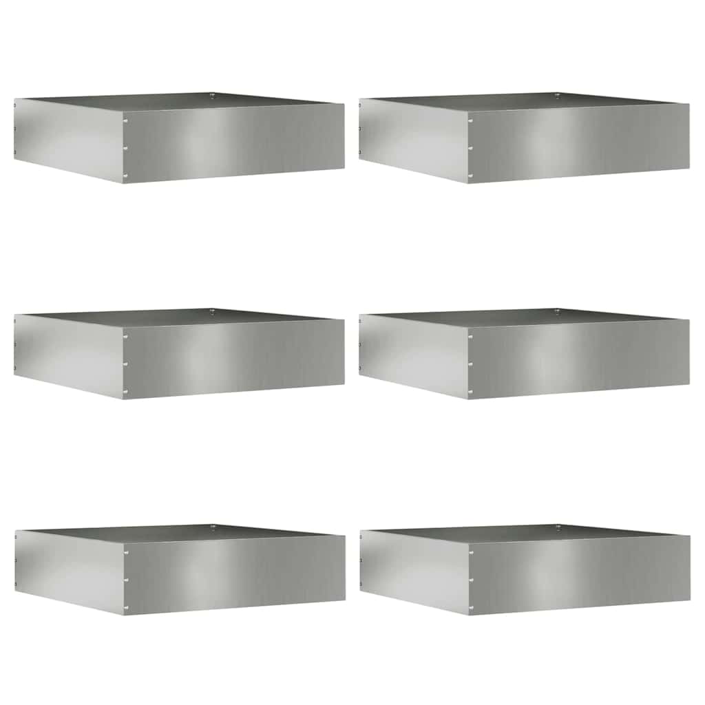 Rasenkante 6 stk. 50 x 50 x 13 cm Verzinkter Stahl Silber