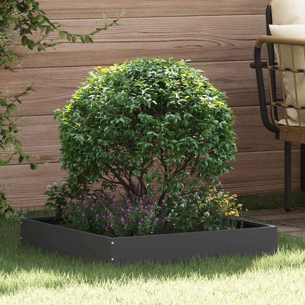 Rasenkante 60 x 60 x 13 cm Stahl Schwarz