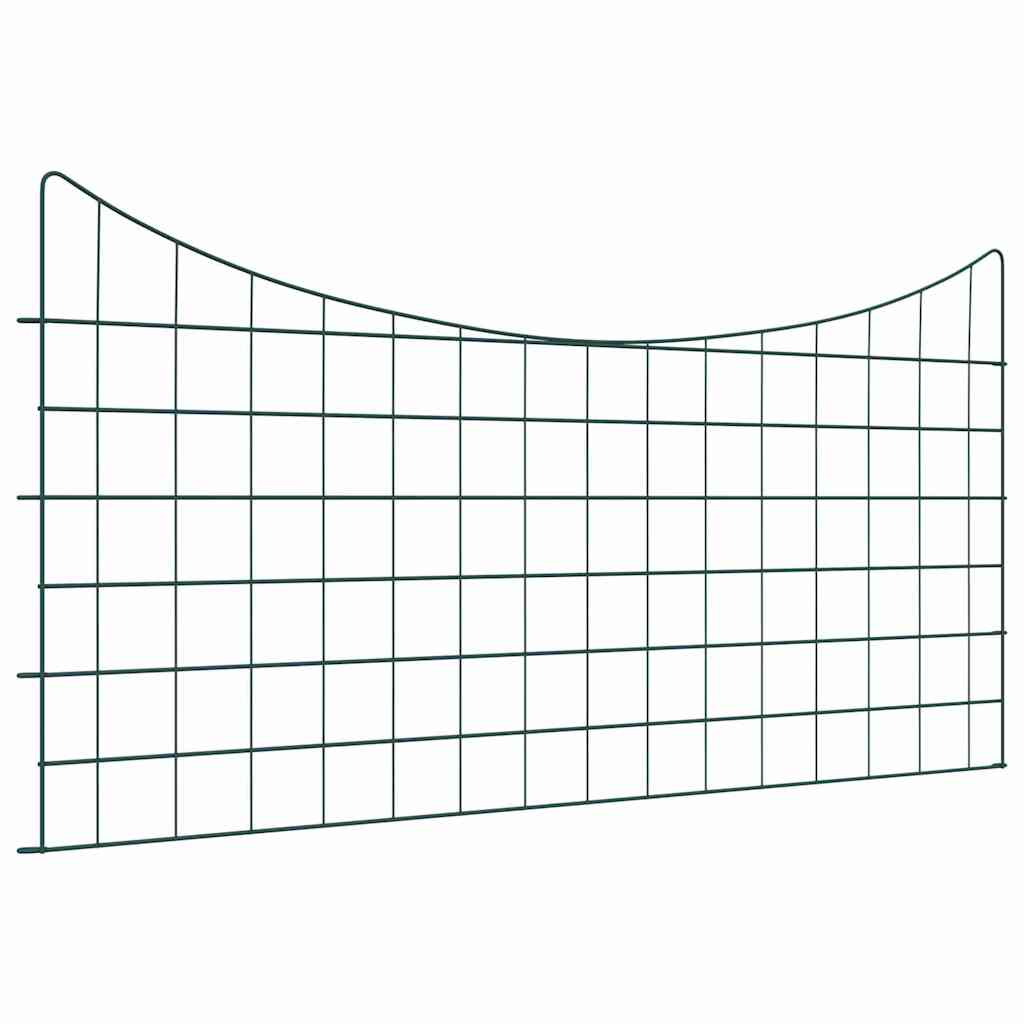Teichzaun Set 5 stk. 100 x 50 cm Stahl Grün