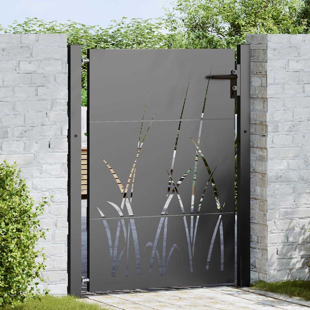 Gartentor 110 x 155 cm Pulverbeschichteter Stahl Abschließbar