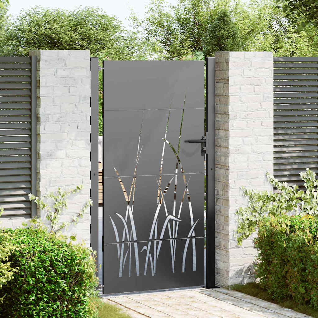 Gartentor 110 x 205 cm Pulverbeschichteter Stahl Abschließbar