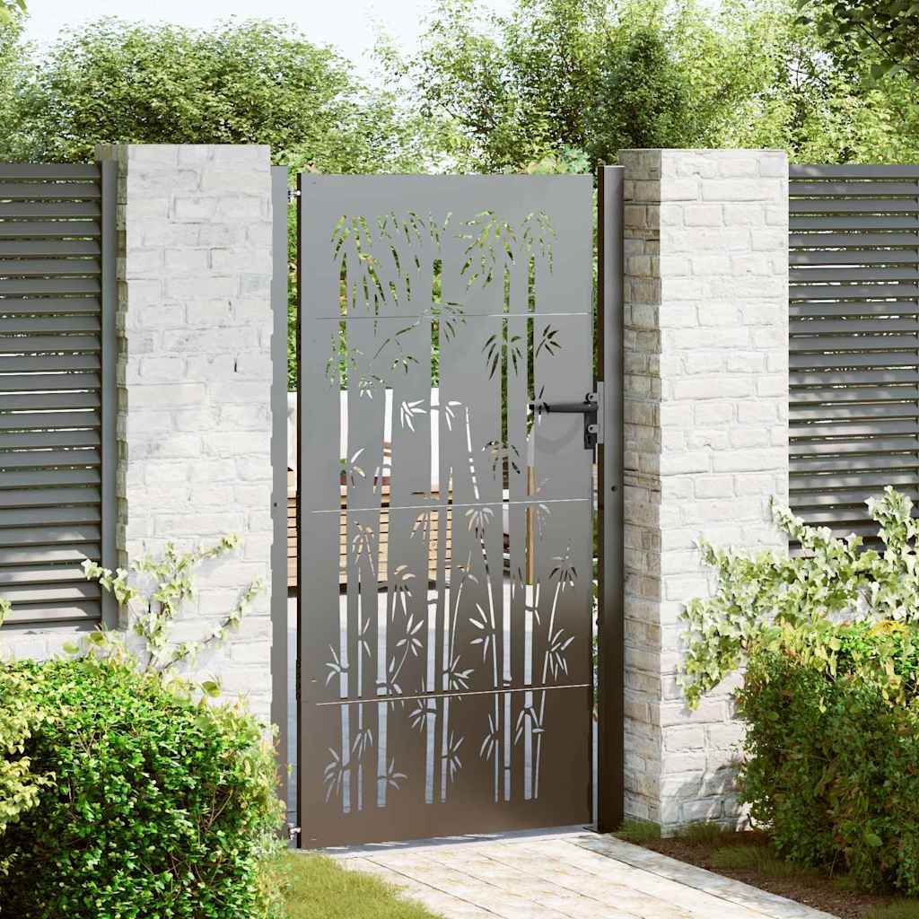 Gartentor 110 x 205 cm Pulverbeschichteter Stahl Abschließbar