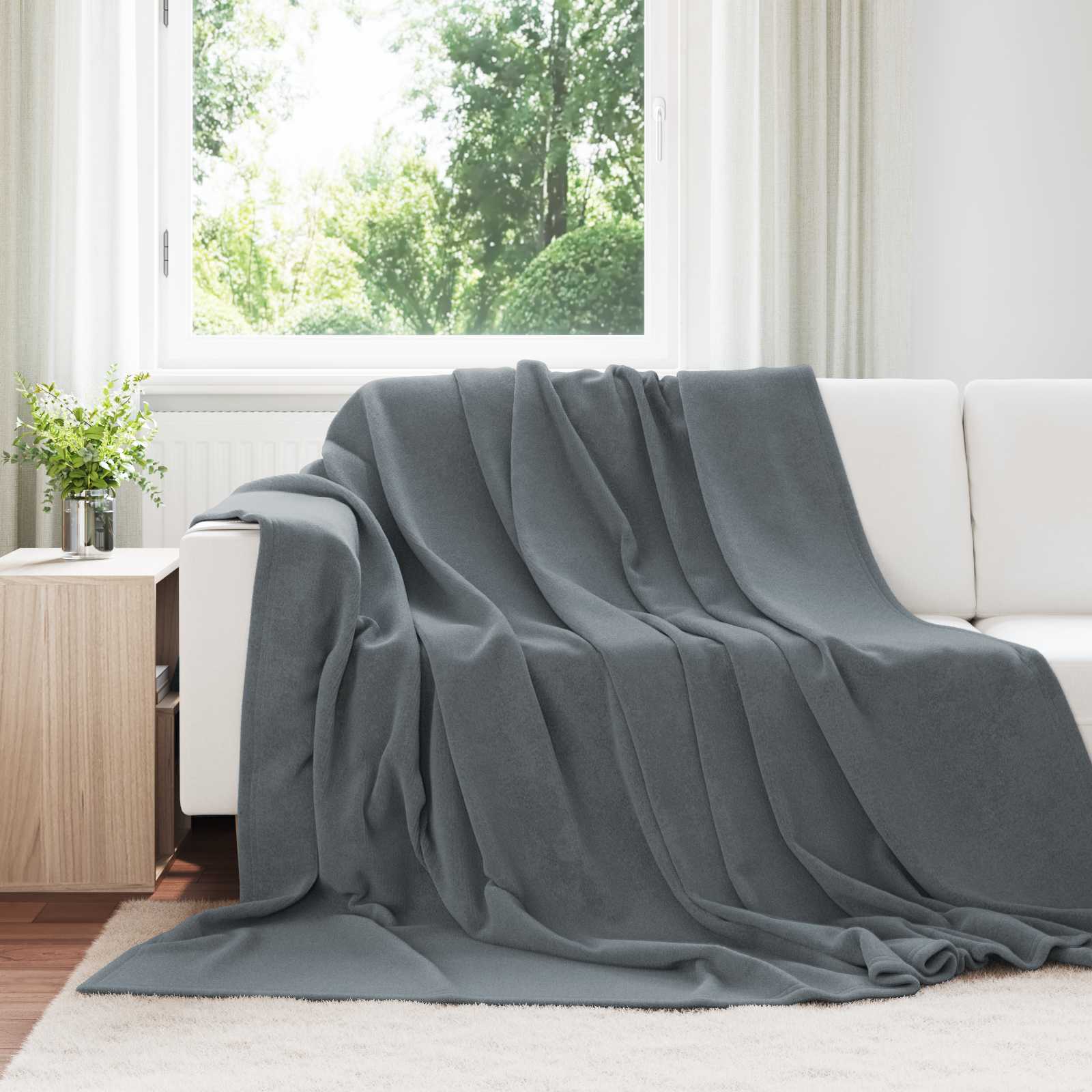 Wohndecke Dunkelgrau 240 x 270 cm 1.69 kg Fleece