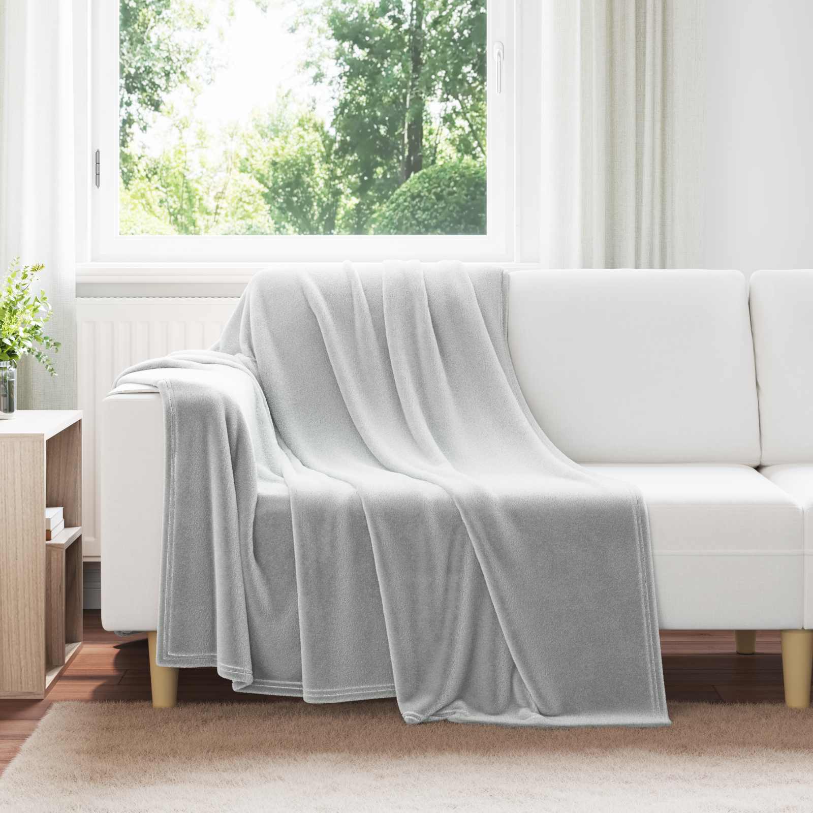 Wohndecke Grau 150 x 200 cm 0.78 kg Fleece