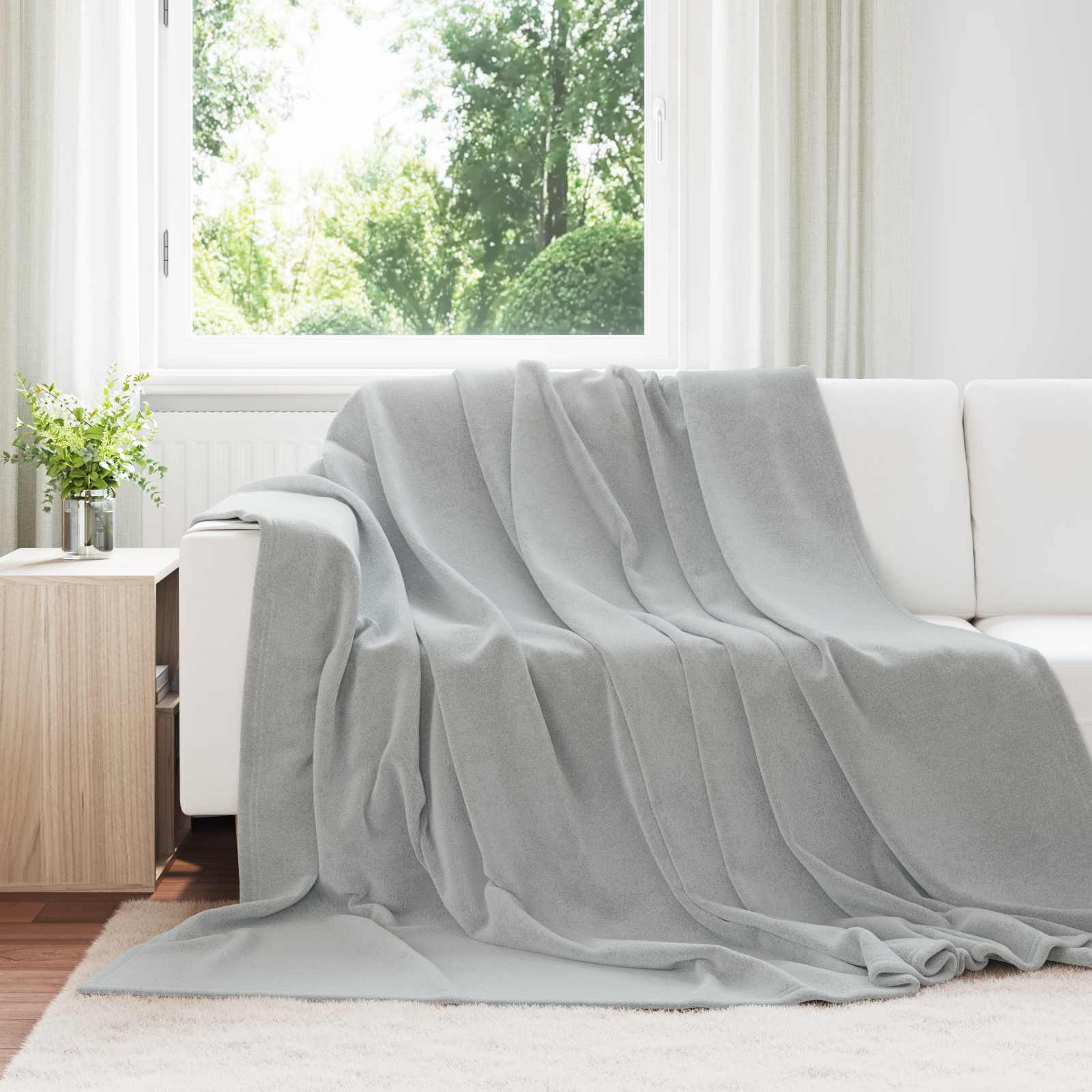 Wohndecke Grau 240 x 270 cm 1.69 kg Fleece
